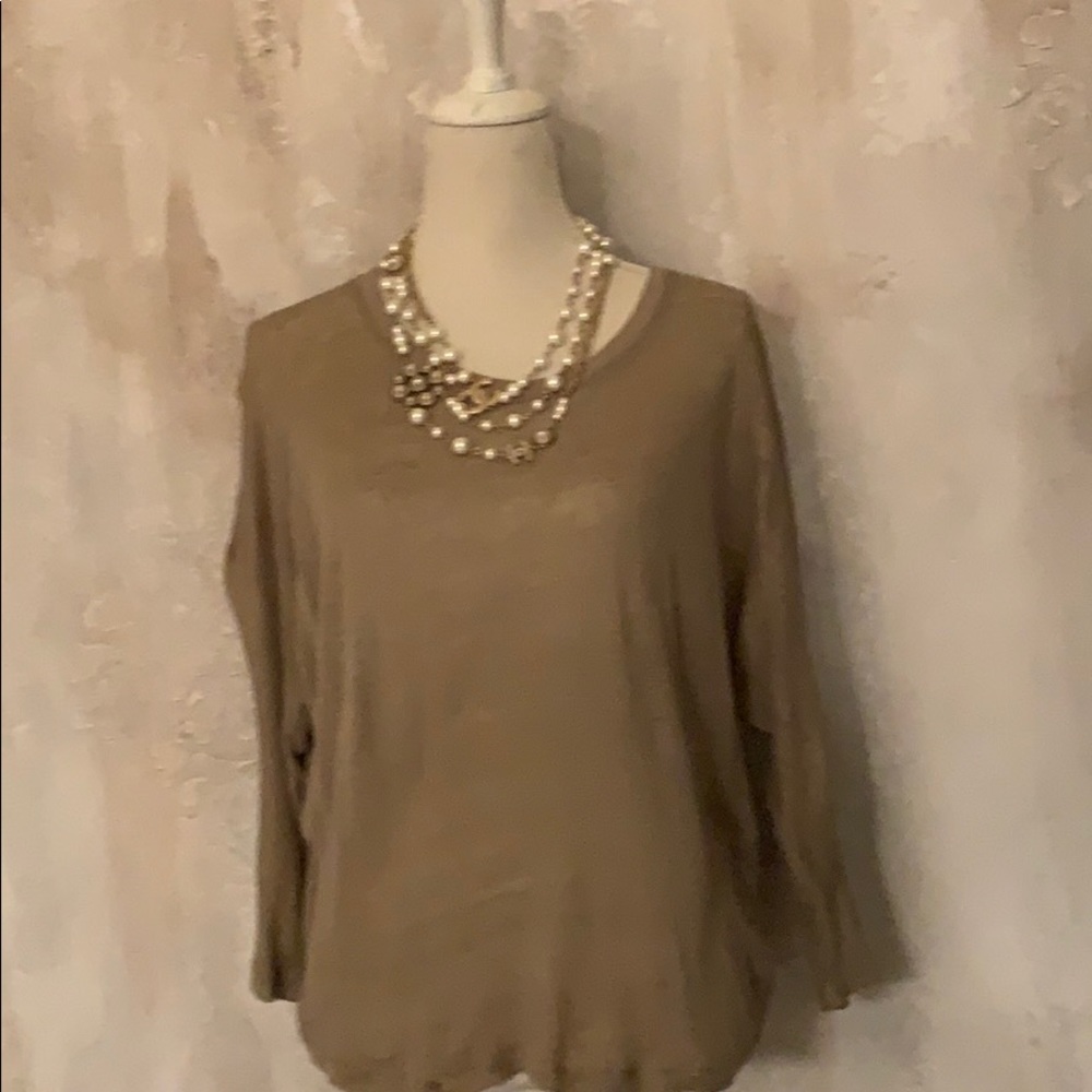 3/4 dolman sleeve 100% linen top